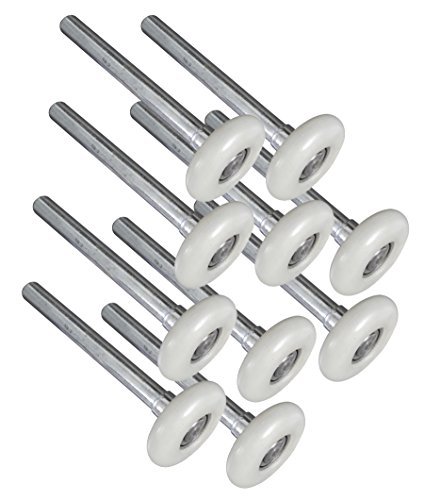 Garage door rollers with nylon wheels and steel stems, ten pack