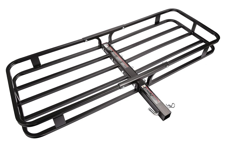 PEAKTOW hitch mount cargo carrier basket, 53.5 inches wide, 2 inch receiver.