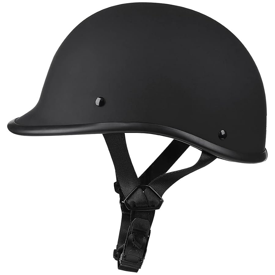 Dull black Woljay vintage shell half cap open face helmet