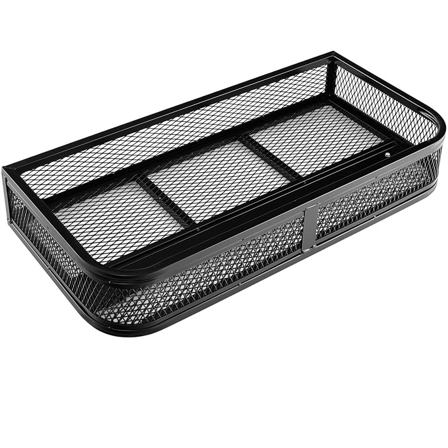 Goplus ATV front luggage rack with metal mesh frame, 36.5 by 17.5 inches.
