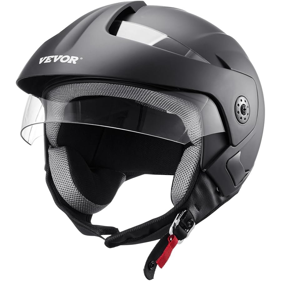 VEVOR 3/4 face street helmet with visor and communications unit