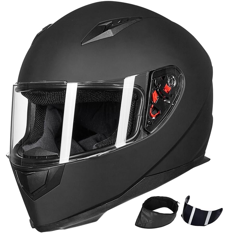 ILM ILM-313 full face motorcycle helmet with visor down